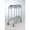 Master Grade Folding Carts, 2-shelf grey, 550 lb Cap, SwvlCstr 5"X1.5" W/ 2 brakes BC-3010H